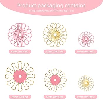 置物 kiss paper clip AllKiss Pink Paper Clip and Binder Clip Set, 165 Pcs